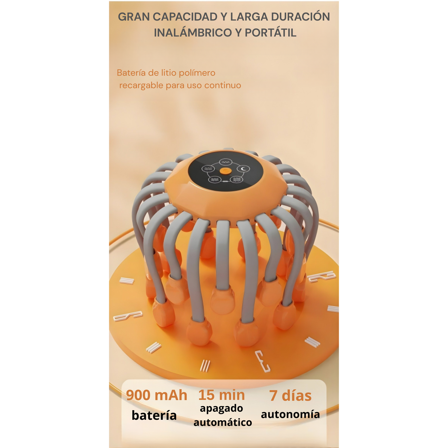 Masajeador profesional con 20 cabezales