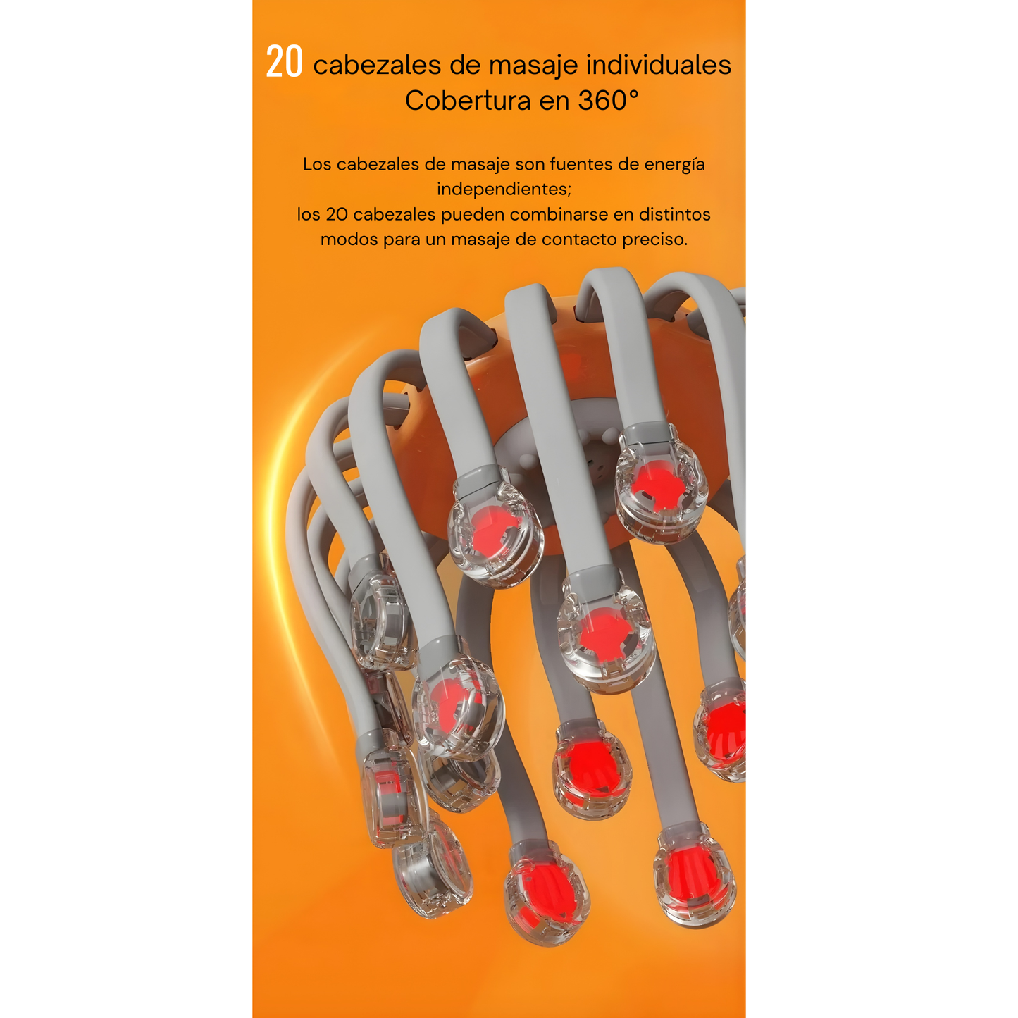Masajeador profesional con 20 cabezales